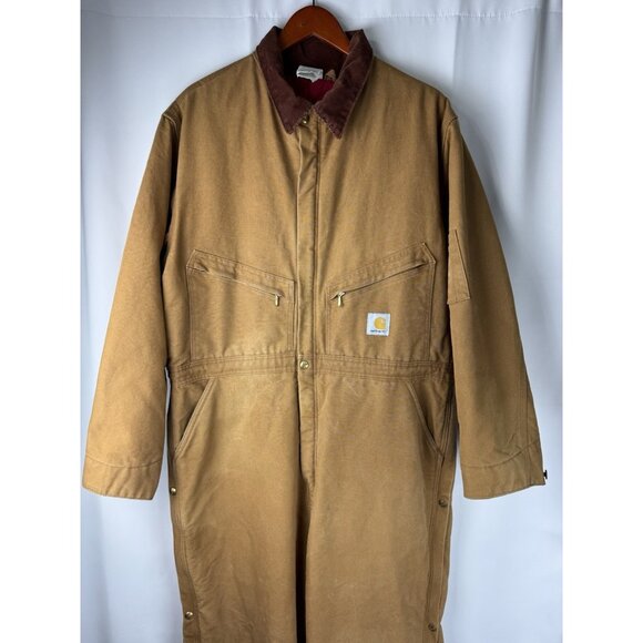 Vintage Carhartt Coveralls Mens 48R Duck Quilted Workwear Union Made USA 90s - Picture 4 of 14